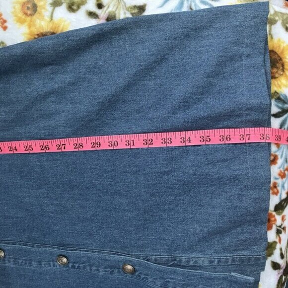 Ernazhiyi Denim Shirt Dress Womens Cotton Blue Jean Knee Length Button Front - Picture 7 of 9